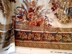 Fabric Vintage Floral Velvet Upholstery 92×51 Quaker Fabric Corporation 1980