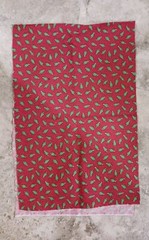 Christmas Tree On Red Fabric 1 Yard 10 Inches Plus Remnant Of 14 Inches Flawed