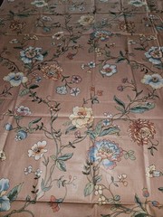 HTF VTG 1981 LUTHER TRAVIS Bloomcraft Fabric Jacobean Flower Print 2.25 Yrd X 54