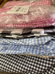 Lot of gingham and checkered fabric more than 1 lb