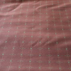 Vtg MCM Upholstery Fabric Atomic Geometric Dots, Terra Cotta Red, Gold 7.3 yds
