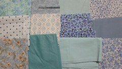 5 lb 4 oz Box of Assorted Fabric Scraps – Purples, Blues, Greens FSBTB132