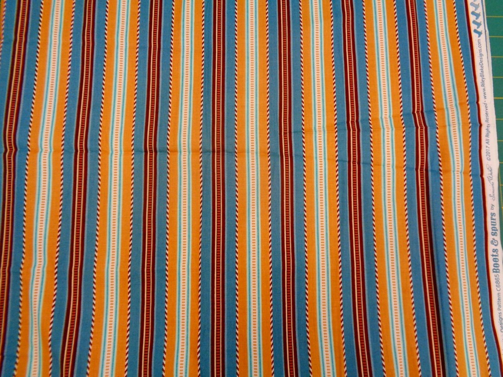 Boots and Spurs Stripes- Riley Blake – 1 Yard- 44″W x 36″L – Nice!