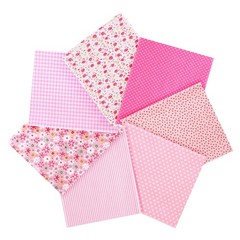 7pcs Cotton Sewing Fabrics, 50 x 50 cm DIY 50 x 50 cm, 7 Pieces Pink