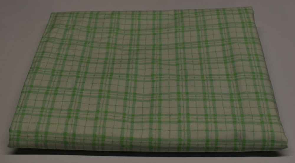 2.8 yds x 44″ PASTEL GREEN STRIPE PLAID COTTON FABRIC baby basics JOANN