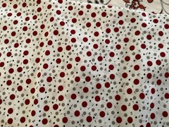 White, Red and Black Fabric Lot, 3 Pieces