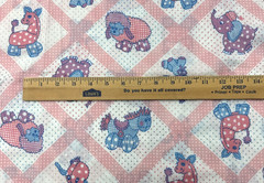 Pink Animals Nursery Polka Dot Children’s Theme Cotton Fabric BTHalfY 345