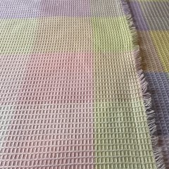 Pastel Checkered Rib Knit Fabric Bulk Lot 8.75 Yards 44” Wide/Multicolor