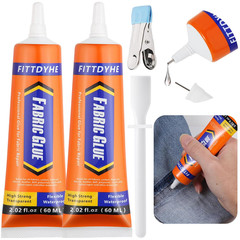 Fabric Glue Permanent 60ML Clear, Washable Clothes Repair Adhesive for Patches