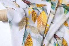55” Wide By Yards Leaf Pattern Viscose Fabric Soft Rayon Cotton Material Summer