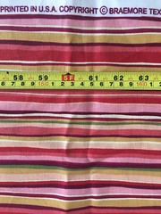 Braemore Fabric Stripe Multi color red orange maroon green pink 63″ x 54″ USA