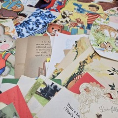 Junk Journal Lot 1Lb Ephemera Kitschy Kid Card Book Page Craft Collage Juvenile