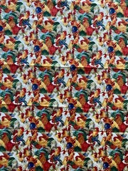 WILMINGTON FABRIC~Anita Phillips~CHICKEN COOP~Roosters~Hens~RED YELLOW GREEN~