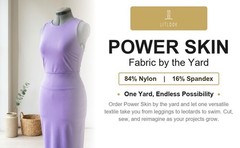 Power Skin Fabric by the Yard 4-Way Stretch 84% Nylon Spandex 280 GSM Knit