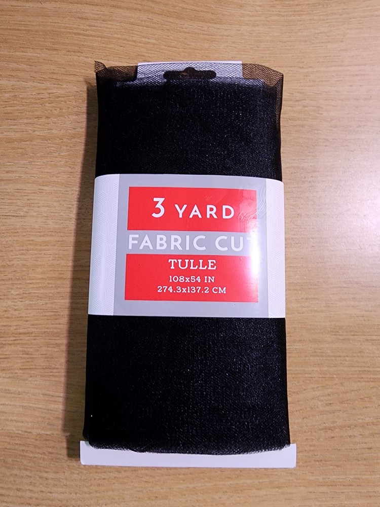 Black Tulle Fabric (3 Yard, Pre-Cut)