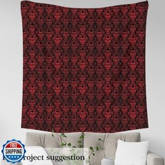 Erosebridal Red Ombre Damask Fabric for Adult Girls and Women, Gothic Victori