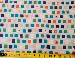 100% Silk Charmeuse Fabric by the Yard Multicolor Square Print #22822 – 3