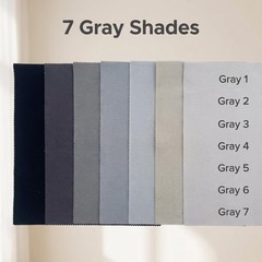 Gray Solid Cotton Fabric Charm Pack 5″ X 5″ Precut Quilt Squares, 42 Pcs (7 Shad