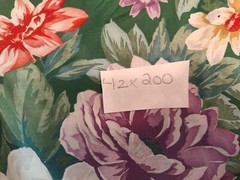 Cotton Blend Fabric Dark Green With Floral Pattern 5 1/2 Yards 40″ Wide Crantex