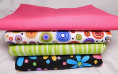Groovy Flower Fabric Bundle – 100% Cotton – 4 Fabrics – 1 (1/2 Yard), 3 (1 Yard)