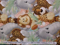 26″ Cut JUNGLE BABIES ANIMAL PATTY REED COTTON FABRIC TRADITIONS NURSERY THEME