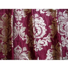 Ruby Royal Damask Upholstery Fabric By The Yard, Jacquard Weave Fabric