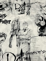 Camelot HARRY POTTER Dumbledores Army black & white cotton sewing fabric 1.6 yd