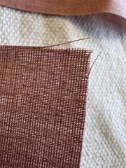 2 rolls ~150 total yds mauve cotton(?) 11″W floral border print fabric, +8 pcs
