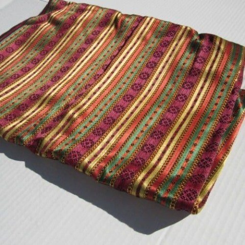 Satin Silky Multi Colored Striped Fabric for Sewing Costume Sewing Craft