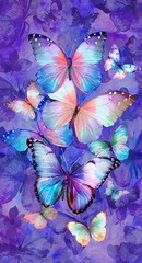 Flutter ~ Purple Butterfly Panel ~ Timeless Treasures ~ 24″ x 44″
