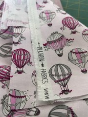 Ink & Arrow Pink Hot Air Balloon Fabric Gray Black Quilt Cotton 15″ x 44″ F66