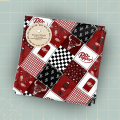 Dr Pepper Soda Western Country Patchwork DBP 1 Yard Fabric Seamless Design 59×36