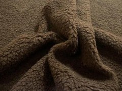 Faux SHERPA FLEECE Sheepskin Fabric Material BROWN