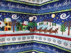 “Twas the Night” AVLYN INC. STRIPED Christmas Fabric Cotton SBTYX44 NEW