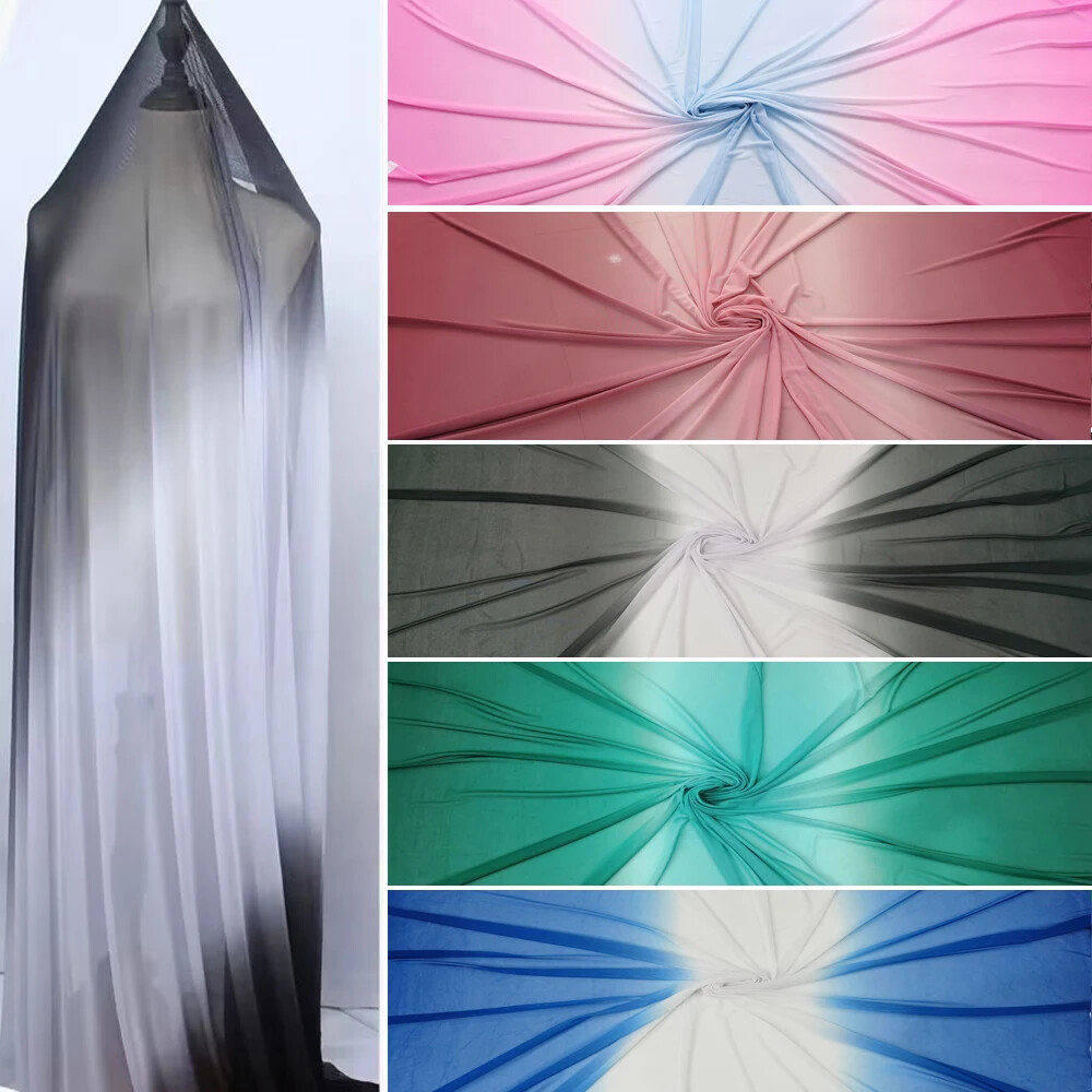 Dancing Ombre Tulle 58” Wide By Yard Polyester Stretch Mesh Fabric Gradient Net