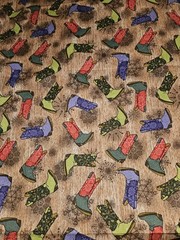 Jo-Ann Glitter Colorful Cowboy Boots Allover Cotton Fabric 37″ X 42″ Wide