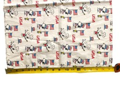Peanuts Snoopy Patriotic USA Cotton Fabric 1/2 Yard Vintage