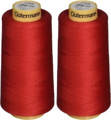 Gutermann Natural Cotton Thread Solids, 3281-Yard (2-Pack, Red) 2-Pack, Red