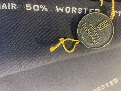 W Halstead Black 50% K.Mohair + Mohair & 50% Wool Barathea Suiting 2.5m 350g/m