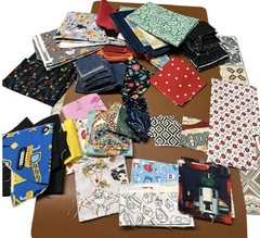 Quilting Crafting Fabric Scraps Lot, Multicolor Assorted Patterns , 1.6 Lbs