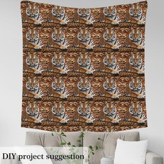 Manfei Tiger Print Vivid Diy Fabric For Girls Boys Woman Craft Loversnatural