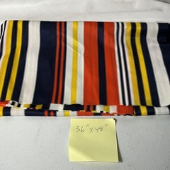 Vibrant Multi-Color Stripe Fabric Red Navy Blue Yellow White 36″ x 48″ Piece