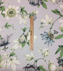 P KAUFMANN COUNTRY COTTAGE DOVE GRAY FLORAL DRAGONFLY LINEN FABRIC BY YARD 54″W