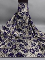 Purple Gold Jacquard Metallic Brocade Fabric 58” Width By The Yard