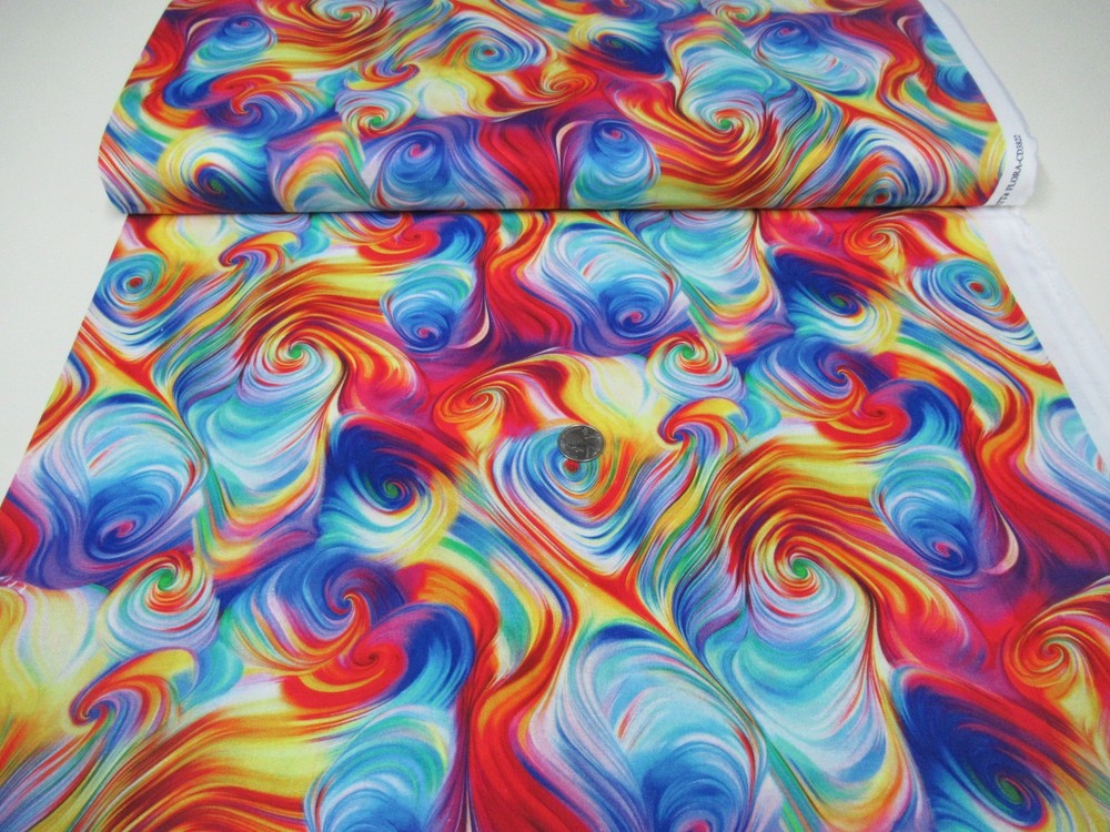 Timeless Treasures quilt-craft fabric VIBRANT SWIRLS 2 yds (cd-3822) PetalPower