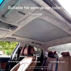 Light Grey Suede Headliner Fabric 122″ L x 60″ W – Foam Backing for Car/SUV/RV
