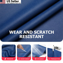 K-Musculo Vinyl Fabric, Marine Faux Leather 1Yd (54” X 36” inch), Blue