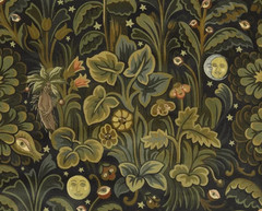 HOUSE OF HACKNEY CURTIAN FABRIC Moon Garden Velvet 1.05 METRES MIDNIGHT VELVET