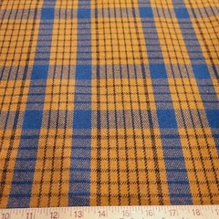 Warm Deep Tan & Brown with Wide Dark Gray Plaid Check Wool-Blend Suiting
