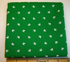 Joann Fabrics Small White Shamrocks and Tiny Dots on Green Cotton Fat Quarter